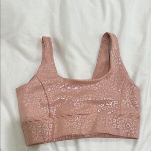 Women's Pink Leopard Print Sports Bra